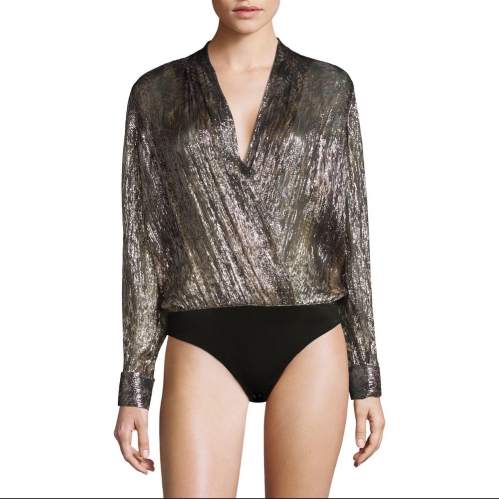 Elie Tahari Metallic Bodysuit